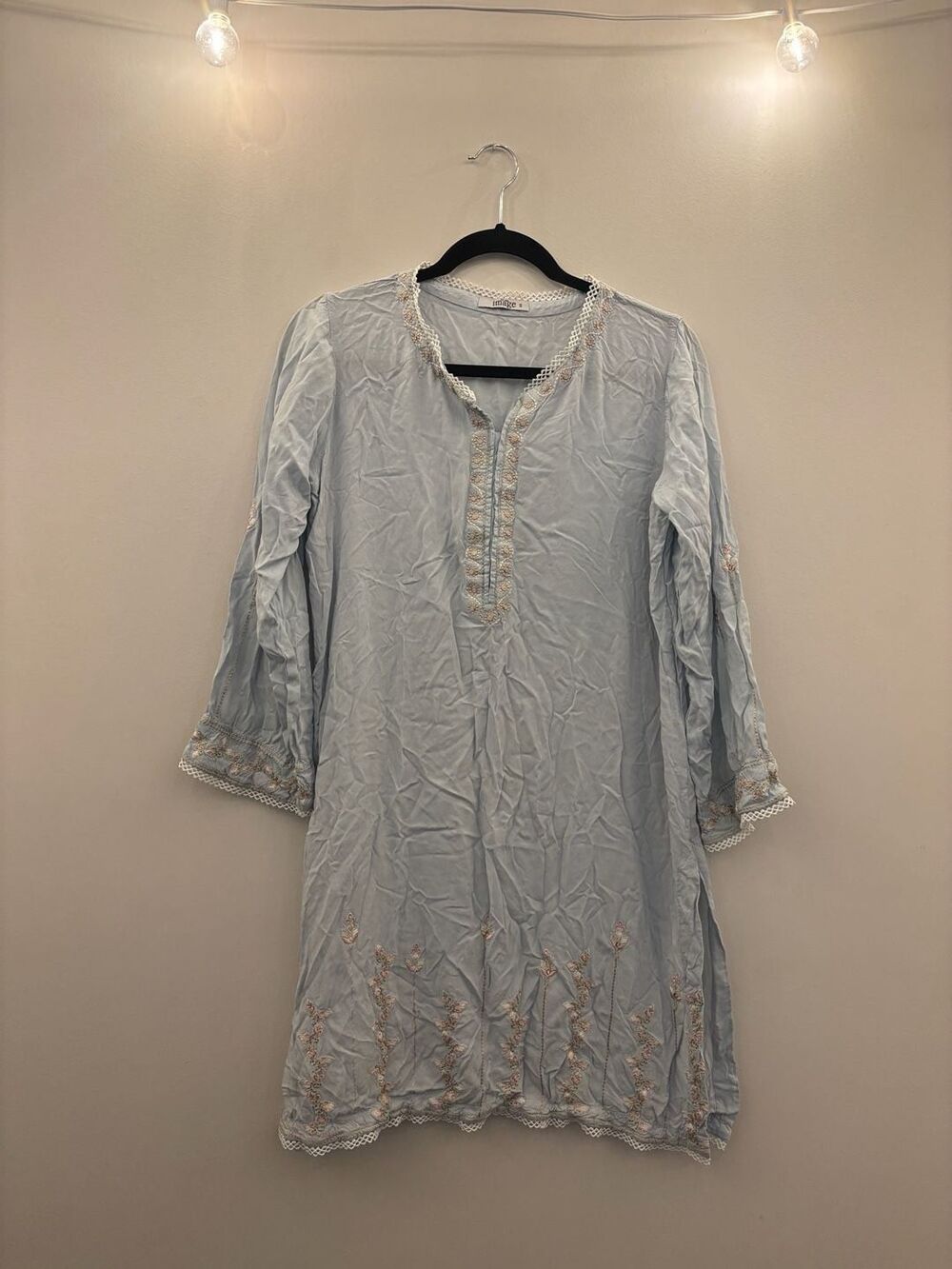 Image EST 1993 Women's Embroidered Tunic with Lace Details